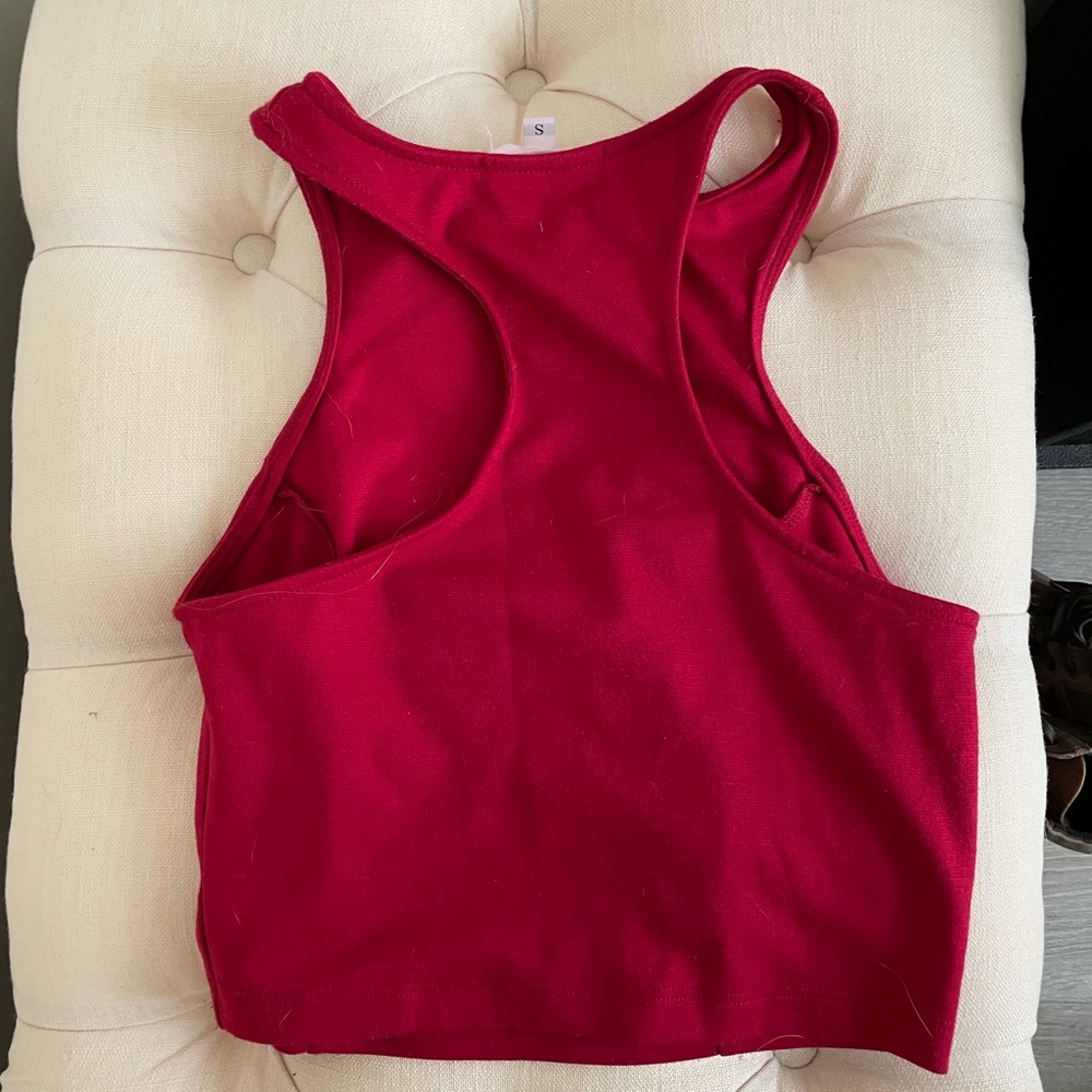 Red crop top